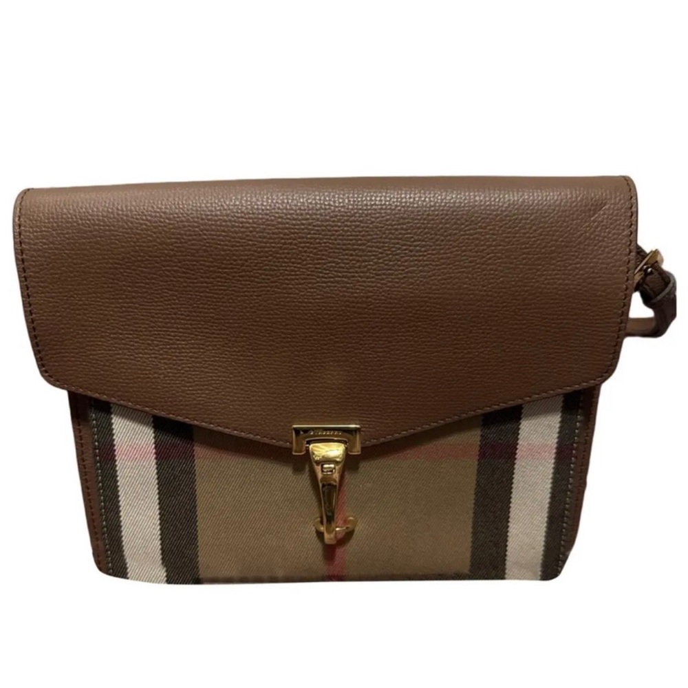 Burberry Plaid and Tan Leather Crossbody